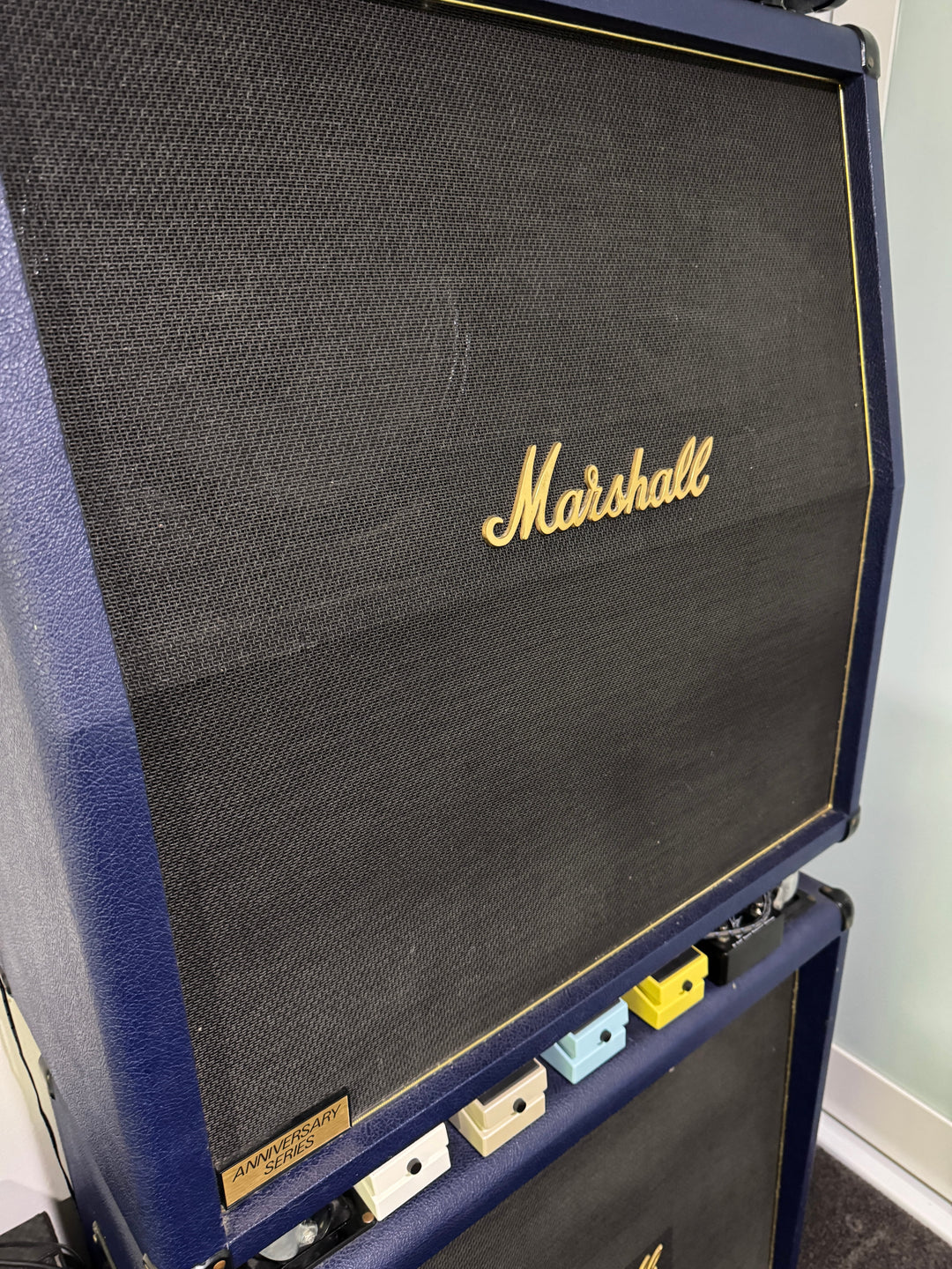 Marshall 30th Anniversary Brass Chassis 6100LE Blue Tolex Full Stack